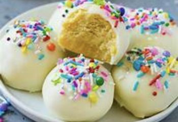 Birthday Cake Protein Poppers