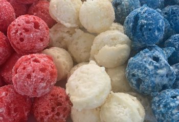 Red, White and Blue Protein Poppers