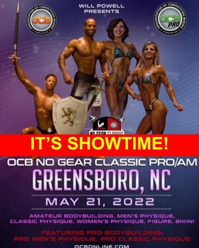 Come check us out today and grab some samples we will be at the OCB No Gear Pro/Am classic all day today, @ocbnogearclassic  in Greensboro North Carolina. Over 100 competitors set to compete today its gonna be awesome💪💪💪